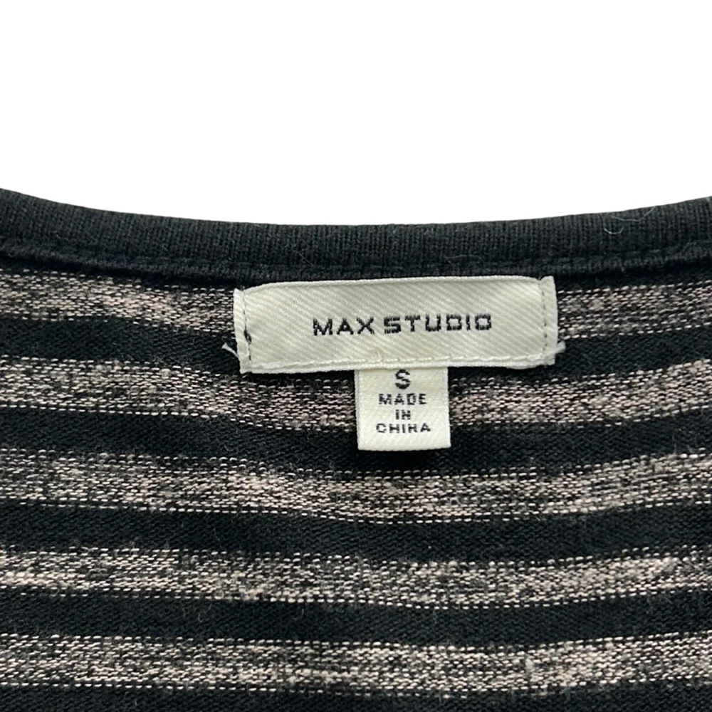 Max Studio Sweater Dress Gray Black Striped Small